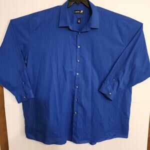 J. Ferrar Big and Tall Button Down Blue Dress Shirt 22 36-37  5XL/6XL